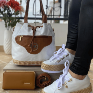 bolso billetera calzado-yute blanco